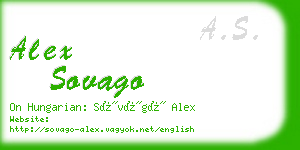 alex sovago business card